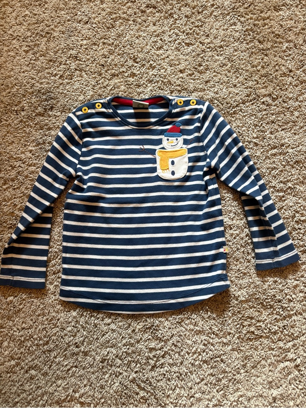 Frugi Snowman shirt, kids 3/4